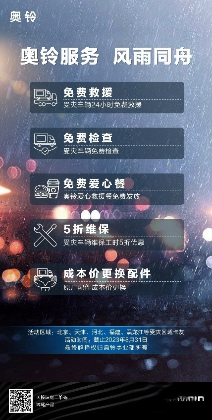 送物资进灾区,福田奥铃全面开启救援行动